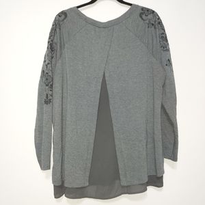 Torrid,  Grey, Long, Sleeve, Back Cap.